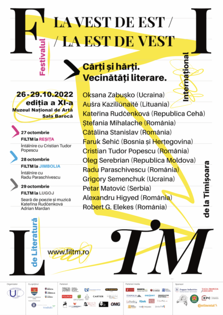 A XI-a ediție a Festivalului Internațional de Literatură de la Timișoara (FILTM): 14 nume importante ale literaturii europene de astăzi, 4 localități din Banat